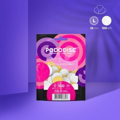 STALEKS Сменные абразивные насадки для мягкого поролонового диска PodoDisc L Expert, 100 г, 50 шт. 2 STALEKS Сменные абразивные насадки для мягкого поролонового диска PodoDisc L Expert, 100 г, 50 шт. 2
