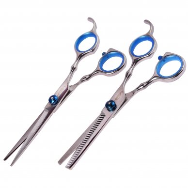 Barber and hairdressers scissors set 6.0 GEPARD SILVER SIMPLE